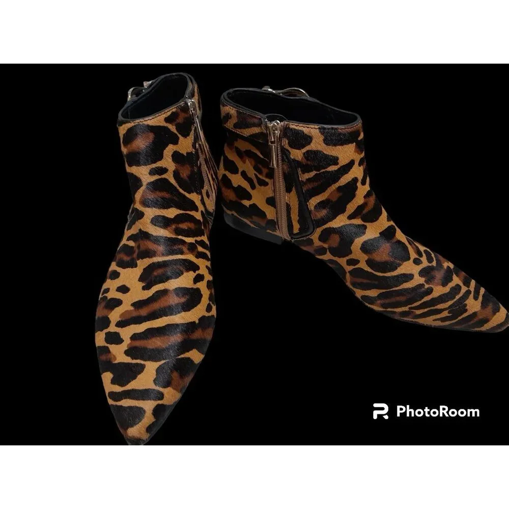 Sole Society 8M Leopard Print Mob Wife Night Out Streetwear Statement Booties
